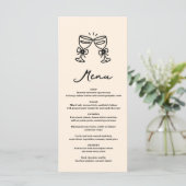 Black Hand Drawn Champagne Whimsical Wedding Menu (Staand voorkant)