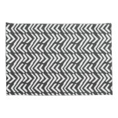 Black Hand Drawn Chevron Pattern Kussensloop (Achterkant-Rechts)