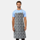 Black Hand Drawn Chevron Pattern Schort (Gedragen)