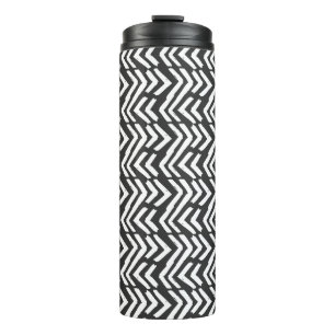 Black Hand Drawn Chevron Pattern Thermosbeker