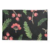Black Hand Drawn Kerstmis Mistletoe Pattern Kussensloop (Achterkant)