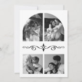Black Hand Drawn White Bow Photo Wedding Save The Date (Achterkant)