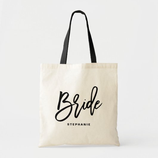 Black Hand Lettering Bride Custom Canvas tas (Voorkant)