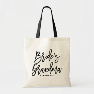 Black Hand Lettering Bride's Grandma Personalized Tote Bag