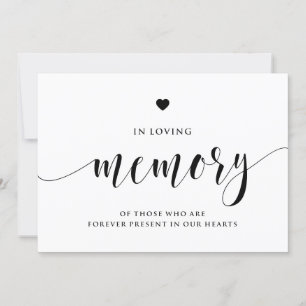 Black Hand Lettering in Loving Memory Sign