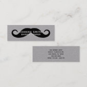 Black Handlebar Mustache Barber Mini Visitekaartje (Voorkant / Achterkant)