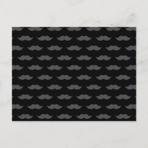 Black Handlebar Mustache Mustache Pattern Briefkaart