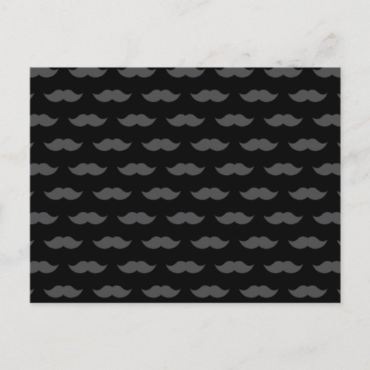 Black Handlebar Mustache Mustache Pattern Briefkaart (Voorkant)