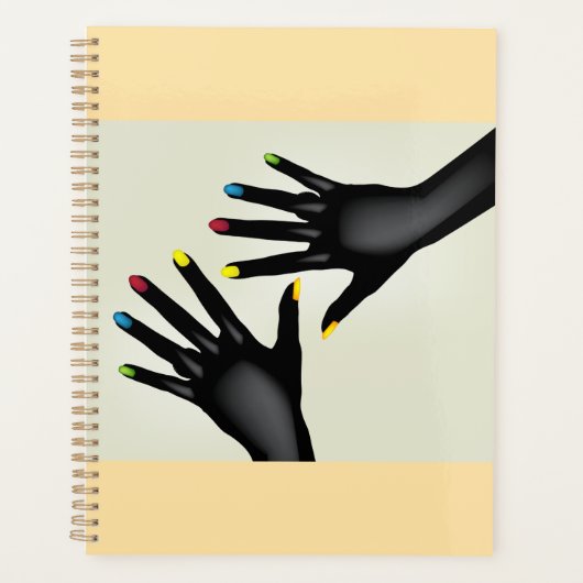 Black Hands with Colorful Nails Pop Art (Devant)