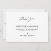 Black Handwrited Calligraphy Wedding Bedankkaart (Achterkant)