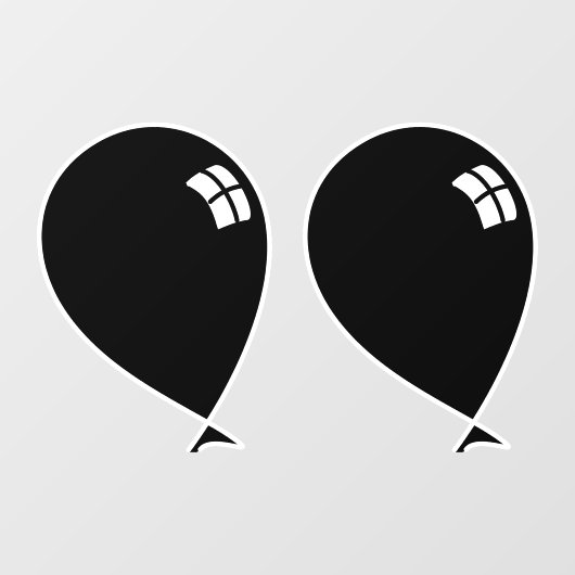 Black Happy Balloons Twins Window Cling Raamsticker (Vel)