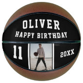 Black Happy Birthday-foto Basketbal (Voorkant)