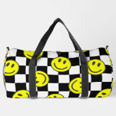 Black Happy Face Check Groovy Plunjezak (Achterkant)