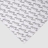 Black Happy Holidays Wordart Pattern On White Tissuepapier (Detail)