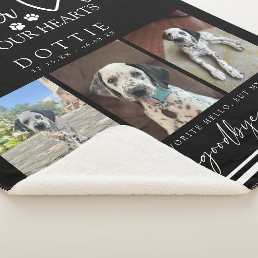 Black Hardest Goodbye Photo Dog Memorial Sherpa Deken (3/4)