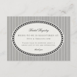 Black Harlequin Checkered Bridal Registry Informatiekaartje