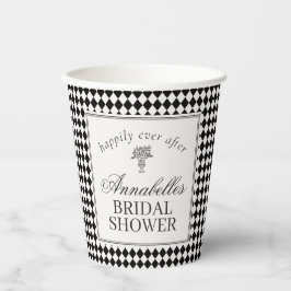 Black Harlequin Checkered Bridal Shower Papieren Bekers