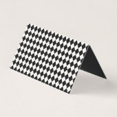 Black Harlequin Checkered Folded Place Cards (Back)