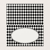 Black Harlequin Checkered Folded Place Cards (Outside Unfolded)