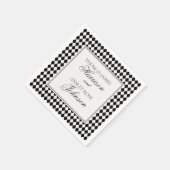 Black Harlequin Checkered Wedding Servet (Hoek)