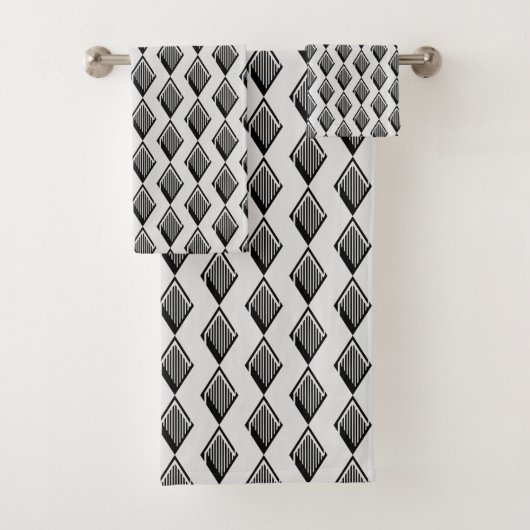 Black Harlequin Pattern Modern Elegance Bad Handdoek (Insitu)