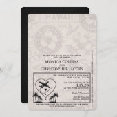 Black Hawaii Passport Faire-part de mariage (Devant / Derrière)