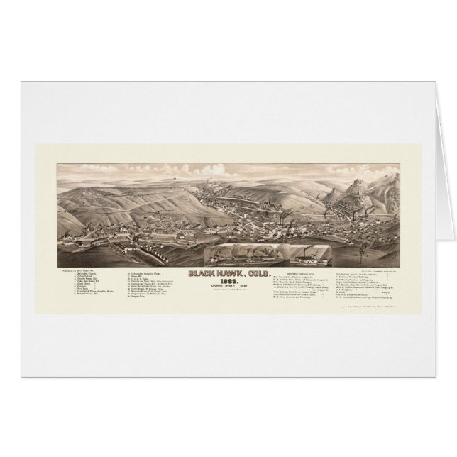 Black Hawk, CO Panoramic Map - 1882 (Voorkant Horizontaal)