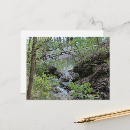 Black Hawk Springs in Burlington, IA Down the Hill Briefkaart (Voorkant / Achterkant in situ)