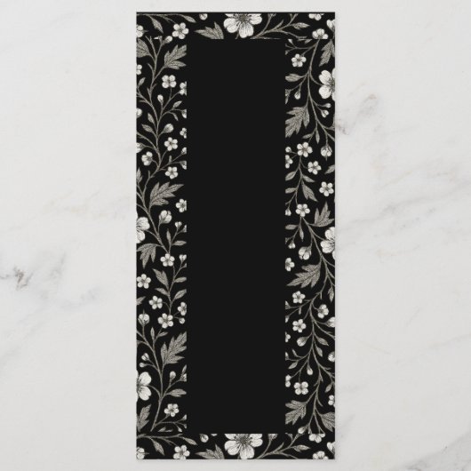 Black Hawthorn Floral Boundary Design Menu (Voorkant)