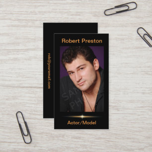 Black Headshot Business Card-sjabloon Visitekaartje