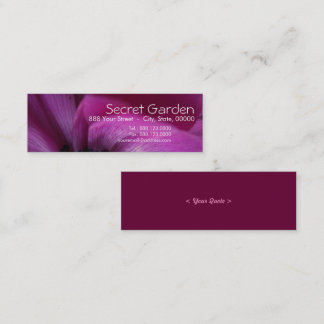 Black Heart 2 Anemone Floral Photography Business Mini Visitekaartje