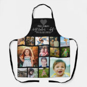Black Heart Best Baker Chef Grandma Photo Collage Schort (Voorkant)