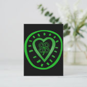 Black Heart Clover St Patrick's Day Carte postale (Debout devant)