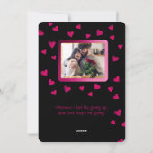 Black Heart Elegant Simple Photo Carte Valentine (Dos)