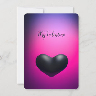 Black Heart Elegant Simple Photo Carte Valentine