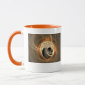 Black Heart en Golden Swirl Fractal met Love Mok (Links)