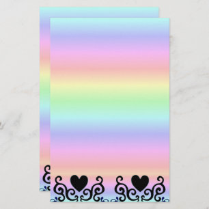 Black Heart en Lily op Rainbow Briefpapier