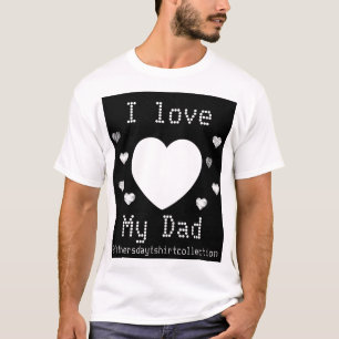 Black Heart Gamer Ik hou van mijn vader T-shirt