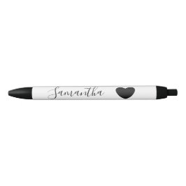 Black Heart Gepersonaliseerde naam Zwarte Inkt Pen