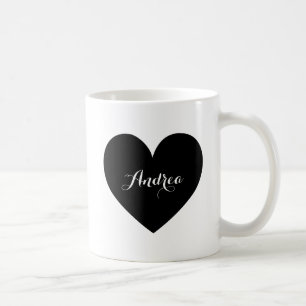 Black Heart Gepersonaliseerde Script-Mok Koffiemok