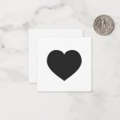 Black Heart Love Note Gift Label Grief Notitiekaartje (Voorkant / Achterkant in situ)