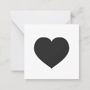 Black Heart Love Note Gift Label Grief Notitiekaartje