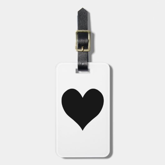 Black Heart Mr en Mrs Calligraphy Name Design Bagagelabel (Voorkant verticaal)