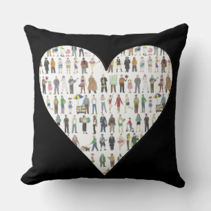 Black Heart NYC New York City People Pillow Kussen