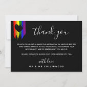 Black Heart Paint Strokes Pride Flag Photo Wedding Bedankkaart (Voorkant)