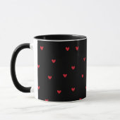 Black Heart Pattern Valentijn's Day Mok (Links)