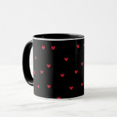 Black Heart Pattern Valentijn's Day Mok (Voorkant links)