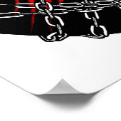 Black Heart Red Chains Cool Gothic Valentines Day  Poster (Hoek)