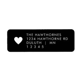 Black Heart Return Address  Etiket