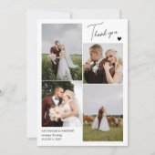 Black Heart Romantic Mariage Photos Merci Note (Devant)